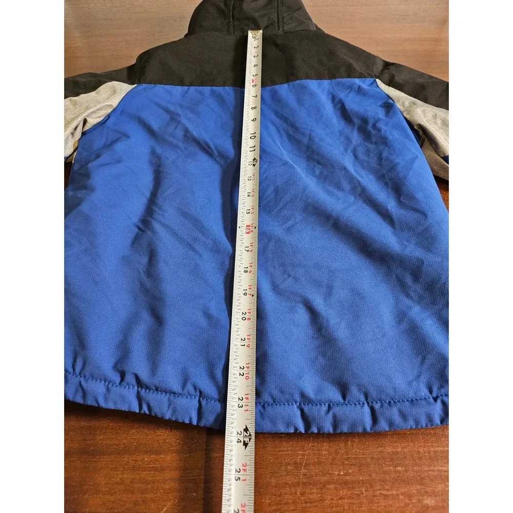 ZeroXposur Winter Jacket Boys Size M 8 Blue Black Grey Colorblock Hooded Coat